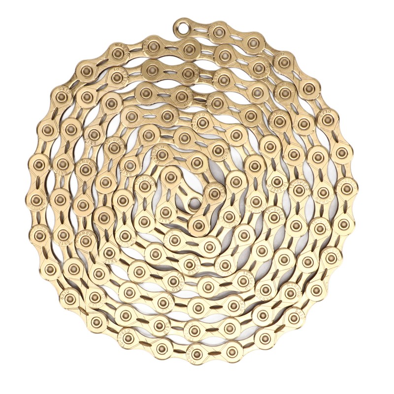 Mountain Bike Chain 10 Speed High Carbon Steel Gold Hollow