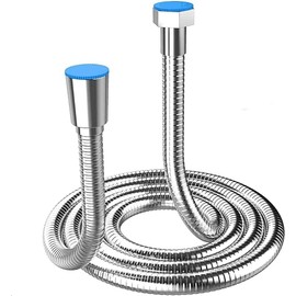 Shoes Lane Anti Kink with 2 Washers Stainless Steel Shower Hose Chrome Pipe Universal Size (1.5 Meter)