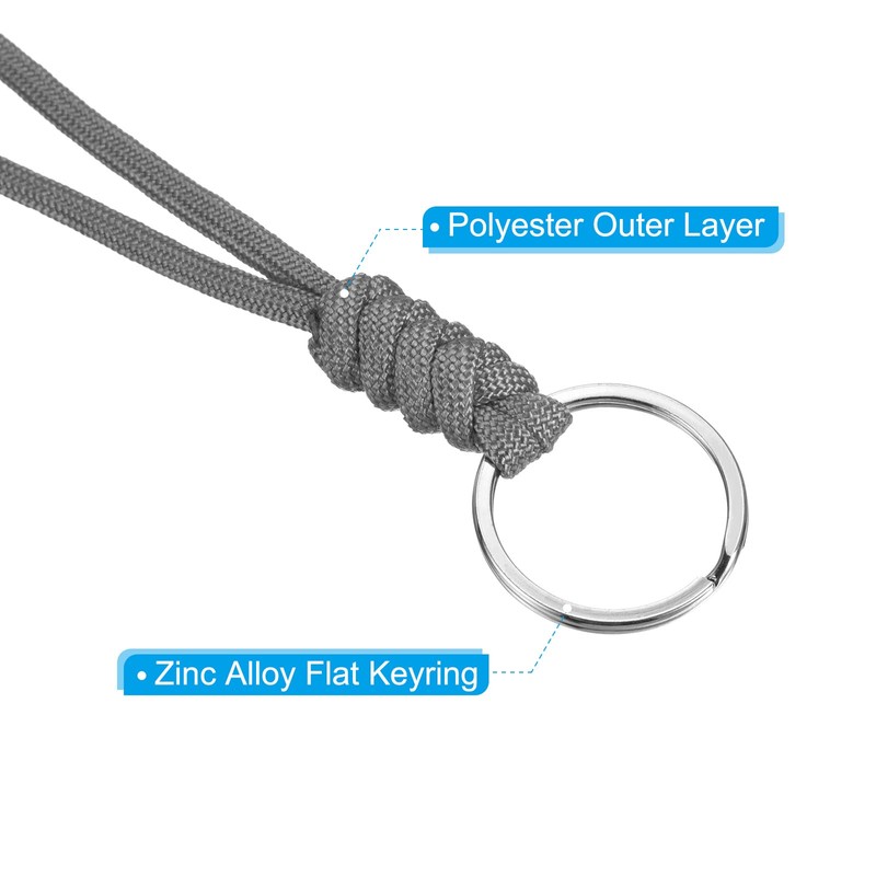 PATIKIL Paracord Lanyard with Keyring 18 Inch, 2 Pack Necklace