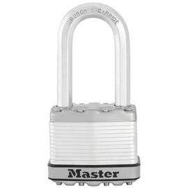 MASTER LOCK Very High Security Padlock, Security level 9/10, Outdoor, Keyed, Laminated Steel, Weatherproof, Medium Shackle