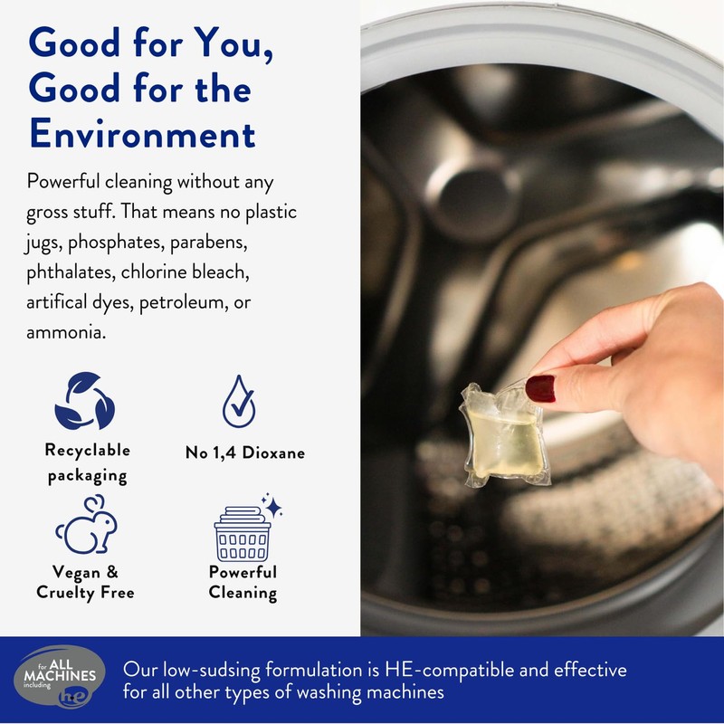 The Clean People Laundry Detergent Pods - Hypoallergenic Laundry Pods