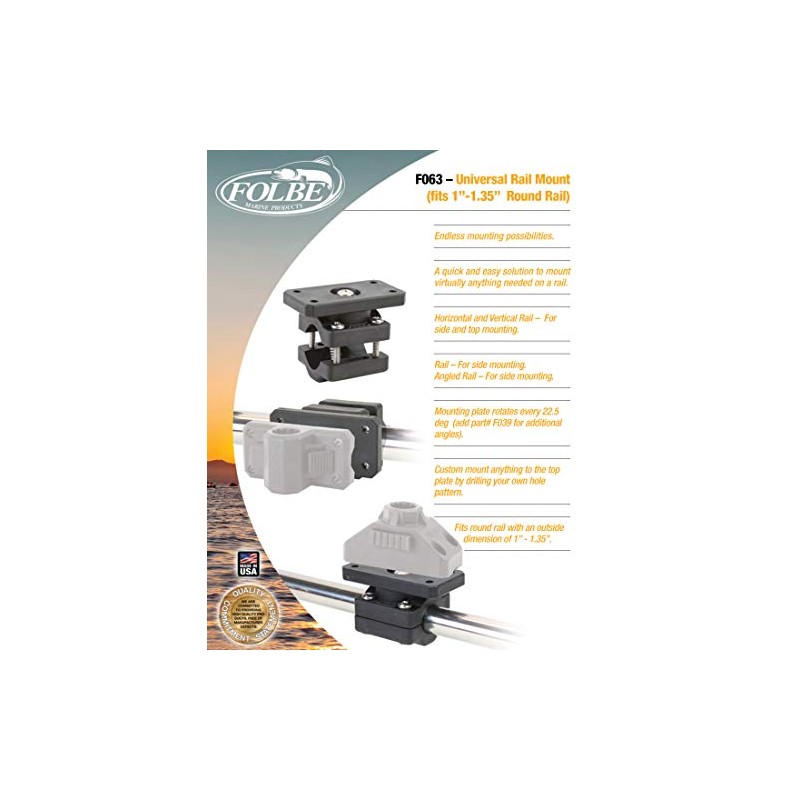 Folbe F063 - Universal Rail Mount Kit - Fits 1.040"-1.35"