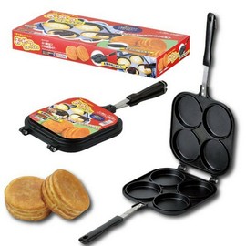 JapanBargain Japan Obanyaki  Stuffed Pancake Toaster 3in  Maker Nonstick Aluminum 4 Mold 4742