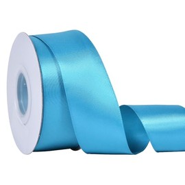 YAMA - Cinta de satén de doble cara azul turquesa, 1 1/2 pulgadas 25 yardas, ideal para manualidades, lazos, ramo de flores, boda, decoración del hogar, envoltura de regalo