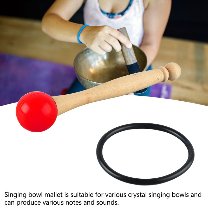 Singing Bowl Mallet Wood Handle Rubber Head Clear Beautiful Sound