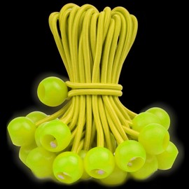 PerkHomy Ball Bungee Cord, Heavy-Duty & Versatile, Indoor & Outdoor, Tarp Tie-Down, Organize & Secure (Gold (Luminous), 6 in x 30Pcs)