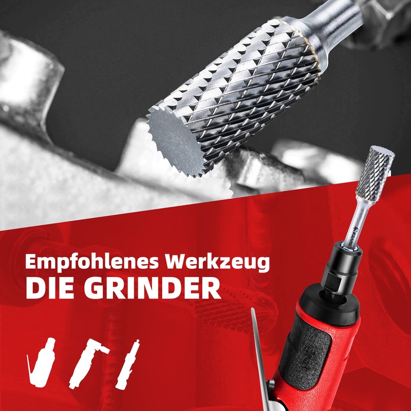 EZARC SA-5 Carbide Burrs with 1/4 Inch Shank - Double
