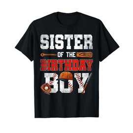 Sister Of The Birthday Boy Baseball Bday Family T-Shirt
