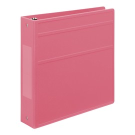 Carstens 2-Inch Heavy Duty 3-Ring Binder - Side Opening, Bubble Gum Pink, Durable Plastic, Precision No-Gap Rings, Waterproof Cover, No Pockets, Holds 300 Letter Sheets, BPA-Free Made in USA (2840-3R)