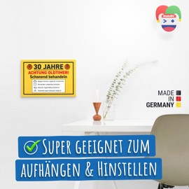 DankeDir! 30 Jahre Oldtimer schonend behandeln - Schild 30 x 20 cm - Männer & Frauen Geschenk Geburtstagsgeschenk 30. Geburtstag - Geburtstagsdeko Geburtstagskarte Geschenkidee Partydeko 30er