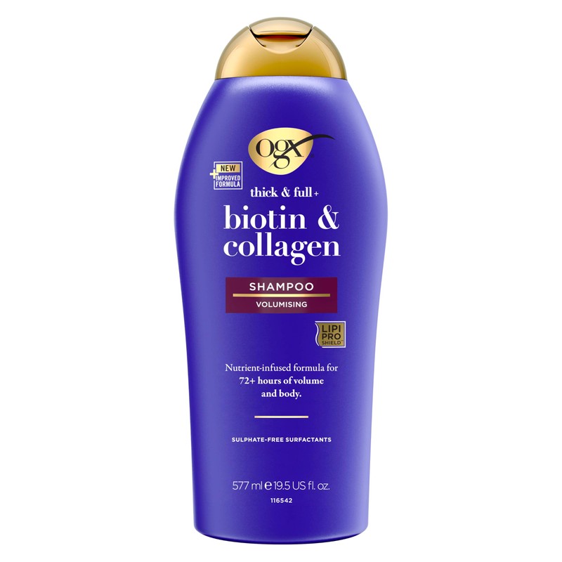 OGX, Shampoo Biotin Collagen, Ideal para Cabello Fino o Delgado,