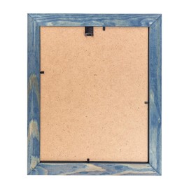 Rustic Wooden Picture Frame 11x14 - Natural Solid Eco Distressed Wood for Wall Mounting Photo Frame - Navy Blue