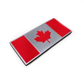 PVC Morale Patch - Canadian Flag - Red & Reflective 2" x 4"