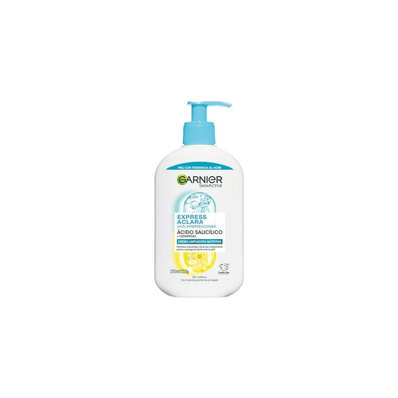 Garnier - Crema Limpiadora Facial Express Aclara Salicílico Ceramidas 250ml