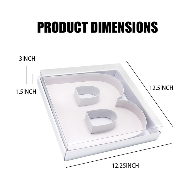 WENPACK 12" Fillable Cardboard Letter Box Clear Lid Candy Charcuterie