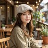 RUNQIU Herringbone Beret Hat for Men Spring Summer Checked Pattern