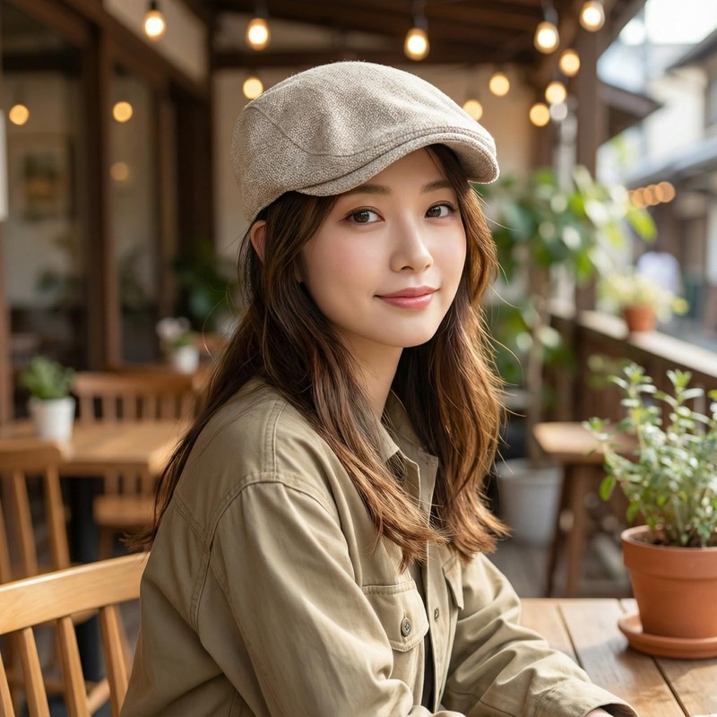 RUNQIU Herringbone Beret Hat for Men Spring Summer Checked Pattern