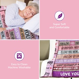 Pop & Pro Blanket, Premium Quality Throw Gift Blanket for Mother 50 * 60 inches (127 * 152 cm) Flannel Fleece Throw, Best gift for Birthday, Christmas with lovely messages and motivational quote.