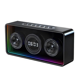 JOYIDEAVA Bluetooth Speaker Ultra Low Heavy Bass 40W RGB Infinity Abyss Light Cyber Mechanical Style Bluetooth 5.0 Wireless Stereo Sound Speaker for Indoor and Computer Room (Black)