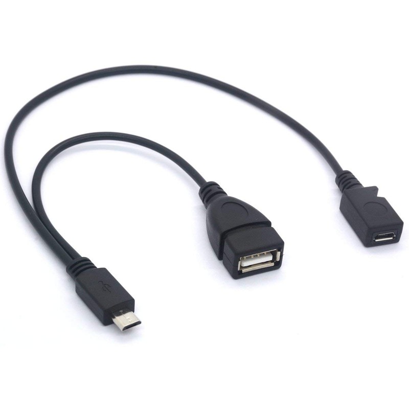 GLHONG Micro USB to USB Female Y Splitter, 20cm