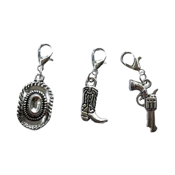 ProNature Western Enamel Charms, Cowboy Boots and Hat Design, 3