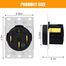 NEMA 14-50R EV Power Outlet, 125/250V 50 Amp High Power Receptacle for Electric Vehicle Charger, RV Camper and Large Appliances