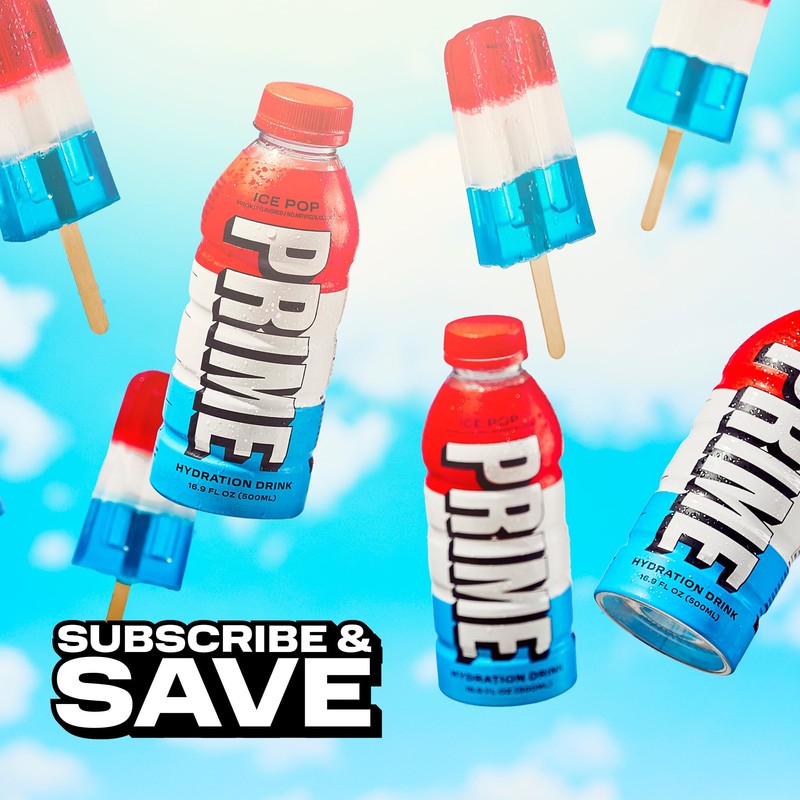 PRIME Hydration ICE POP, Sports Drinks, Electrolyte Enhanced for Replenishing