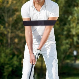 Yizerel 2Pcs Golf Swing Trainer Aid Swing Correcting Arm Band, Golf Swing Training Aid, Black