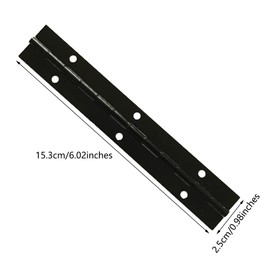 2 Pcs Piano Hinge with Holes and Screws Metal Continuous Hinge Black Furniture Hinge for Pianos Cabinet Doors Windows Boats