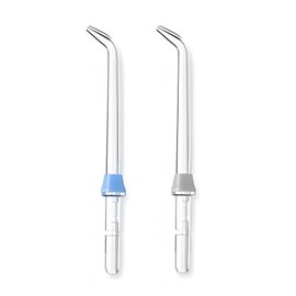 Quacc 2pcs Replacement Classic Jet Tips, Water Flosser Replacement Tips, Compatible with WaterPik Flosser WP-100 WP-250 WP-450 WP-560 WP-660 WP-811 WP-861W WP-900 WP-940 WP-950 (Blue and Grey)