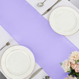 OQSC 5 Pack Satin Table Runner Lavender 12 x 108 Inch Long,Satin Silk Table Runner for Wedding,Birthday Party and Banquet(Lavender,5 Pack)