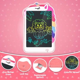 Kizmyee KM806 Unicorn Panel - Pink Unicorn Toys LCD Writing Tablet for Kids,Toddler Toys for 3 4 5 6 Year Old Boys Girls, 8.5inch Kids Toys Doodle Board