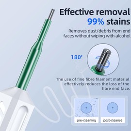 Fiber Optic Cleaner Pen Universal for 1.25mm LC MU Pen & 2.5mm SC FC ST Pen, Fiber Optic Cleaner for 1.25mmLC MU 2.5mm SC FC STE2000, 800+ Clean Times, 180° Rotatable, 2Pcs
