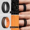 ThunderFit Silicone Wedding Rings for Men, Bevelled 2 Layers MidLine