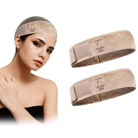 Wig Grip Bands,, 2 Pieces Headband for Keeping Wigs in Place, Tan - Color: Tan