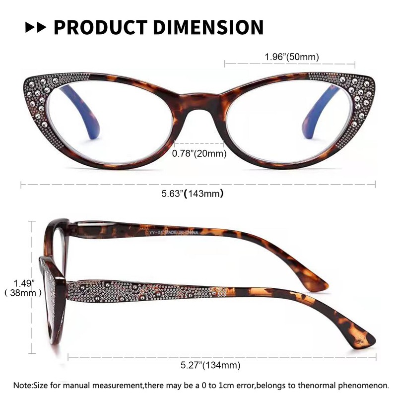 EYEURL Cateye Reading Glasses for Women Blue Light Blocking 3