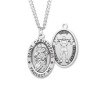 Sterling Silver Saint Christopher Weight Lifting Gym Pendant Medal Necklace