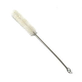 Bristle Cleaning Brush with Fan-Shaped End, 9" - Twisted Stainless Steel Wire Handle - Ideal for 0.6" - 0.8" Diameter Tubes, Bottles, Flasks, Cylinders, Jars, Vases, Cups - Eisco Labs