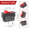 2Pieces HY35C Push Button Switch，2-Pin，16A/12A 125V/250V Rocker Switch for Household
