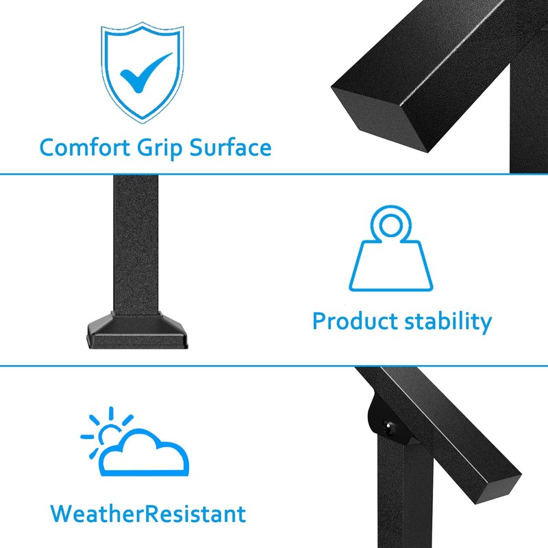 Wrought Iron Handrails for Outdoor Steps - Exterior Hand Rails