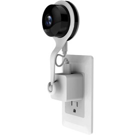 Compact Wall Mount Holder for Nest Cam Indoor – Fits Cameras Up to 1.9" Diameter – USB Plug Mount with 360° Rotation, No Drilling – White (1 Pack) (No Camera Included)