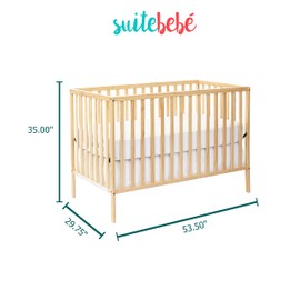 Suite Bebe Palmer 3 in 1 Convertible Baby Crib, Natural