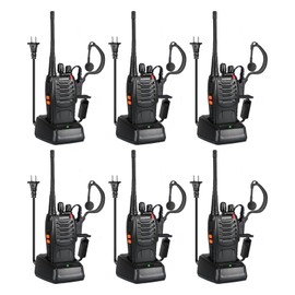 BAOFENG 888S walkie talkies for Adults walkie talkies for Adults 16 Channel Professional Radio Handheld （6PC） (Black)