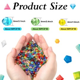 Hoteam 1000 Pcs Glass Beads Bulk Assorted Crystal Beads for Jewelry Making Colorful Faceted Briolette for DIY Craft, Jewelry Making, Necklace, Wristband 4 mm 6 mm 8 Mm(Fresh Color)
