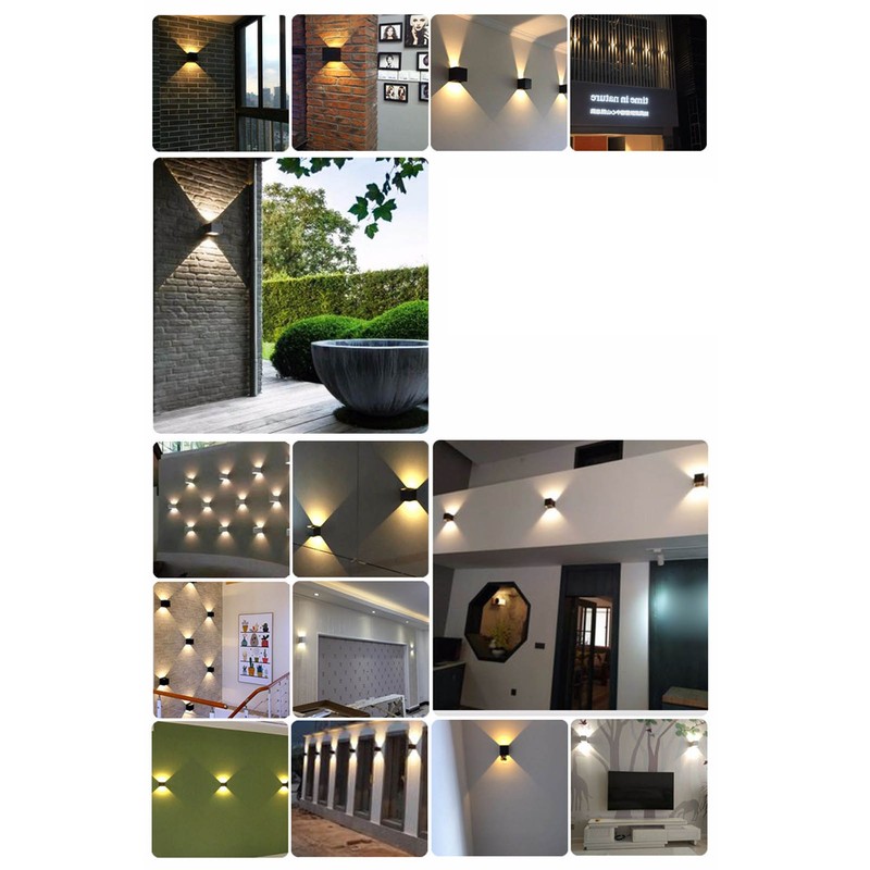 Wall Sconce Black Quadrate 12W 3000K Warm Lighting Decorative Aluminum