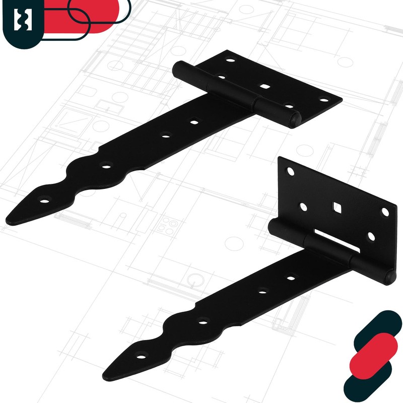 KOTARBAU® Cross Hinge T-Hinge Decorative Shutter Hinge Powder Coated Black