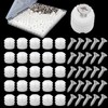 MingQiEven 200 Pack Plastic Hinge Dowel Inserts with Screws, White