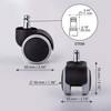 SKIR'CO Pack of 5 50 mm Rubber Chair Castors, Office