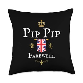 BRITISH FLAG, GREAT BRITAIN, UK UNITED KINGDOM GB PIP Farewell, British Union Jack Flag, UK United Kingdom Throw Pillow, 18x18, Multicolor