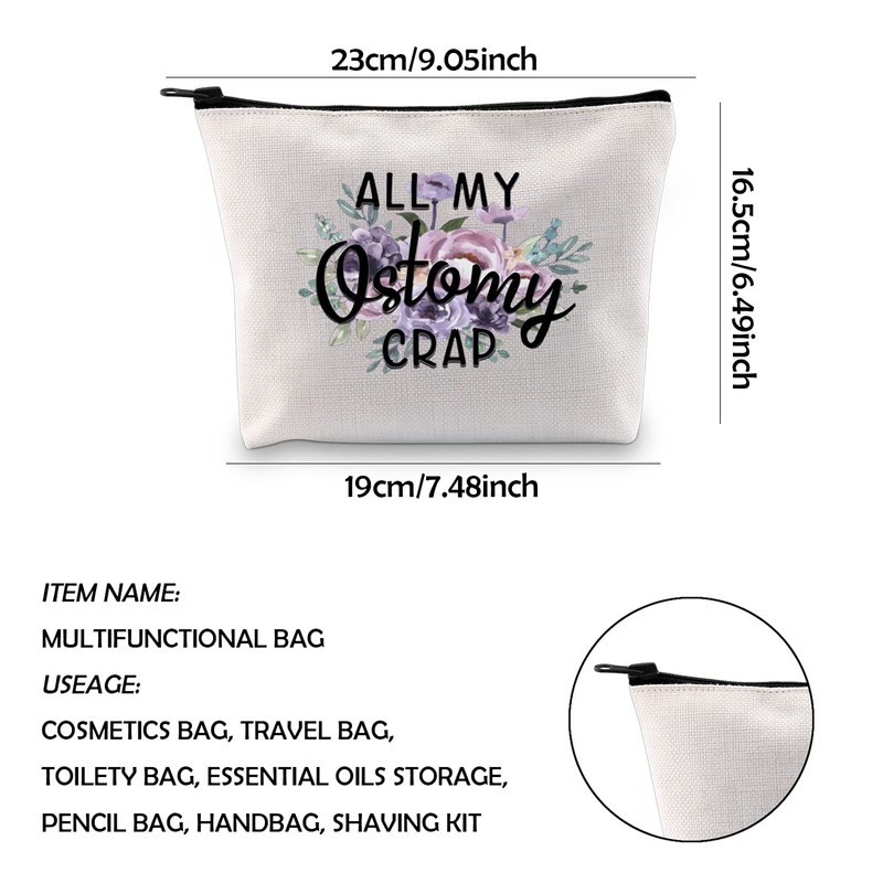 WCGXKO Ostomy Supplies All My Ostomy Crap Zipper Pouch Emergency